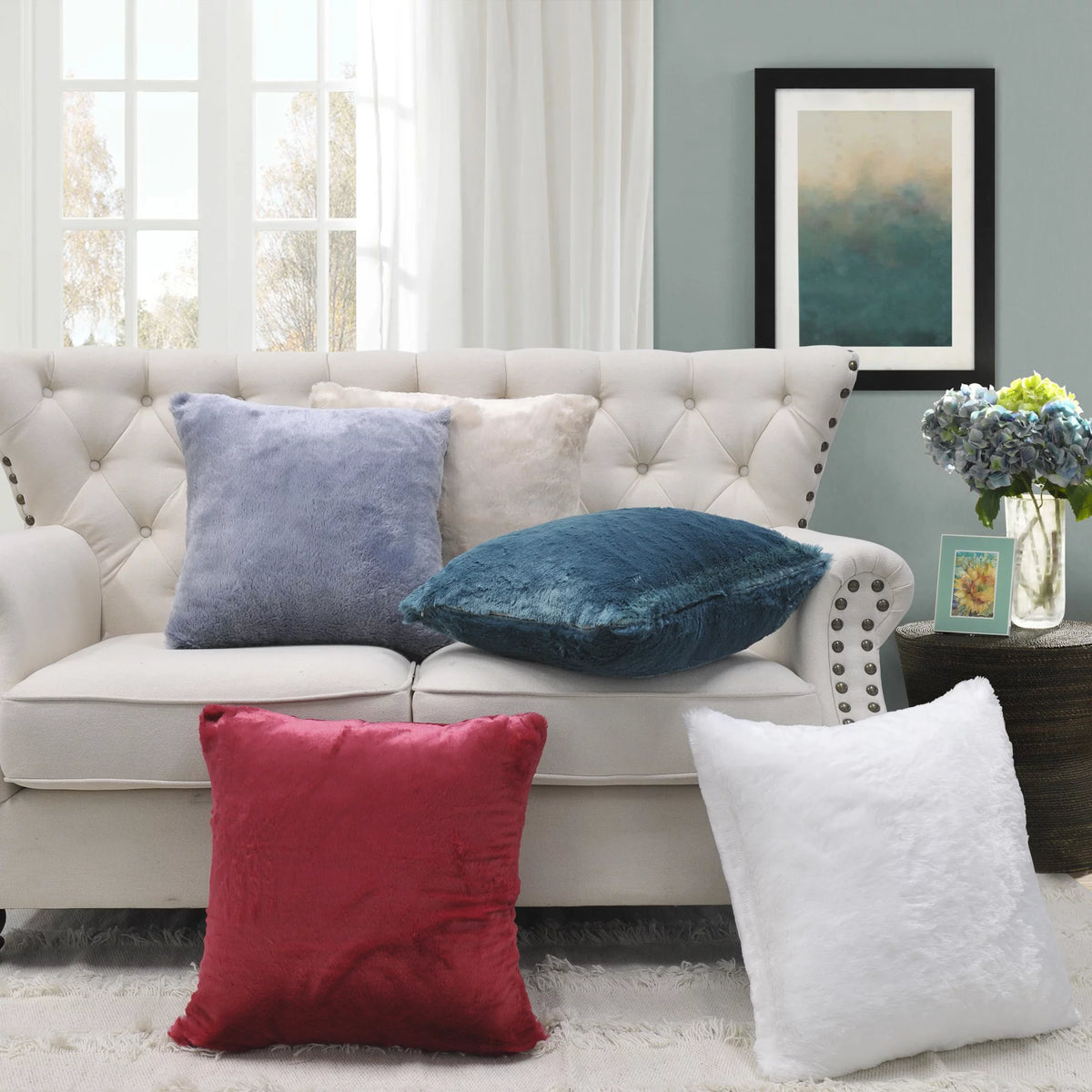 Faux Fur Throw Pillow Cover 4 Piece Set A888536