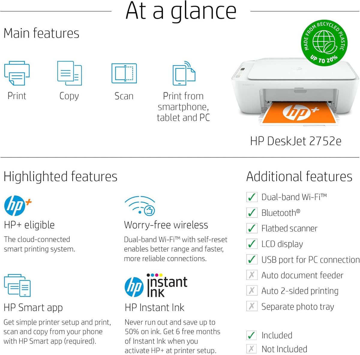 White Wireless All-in-One Color Inkjet Printer S84216