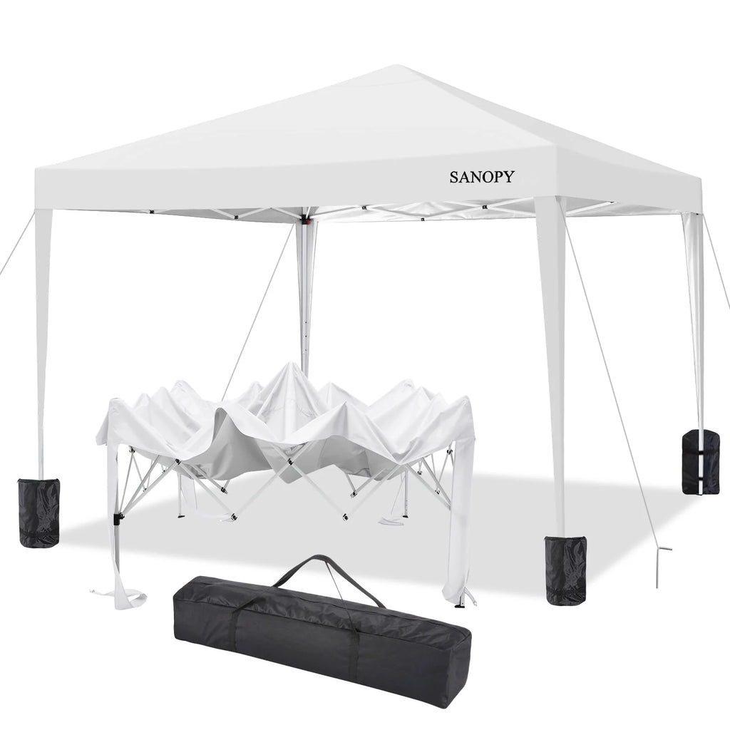 10'x10' Pop Up Canopy Tent with Sandbag & Carrying Bag, Khaki R980627