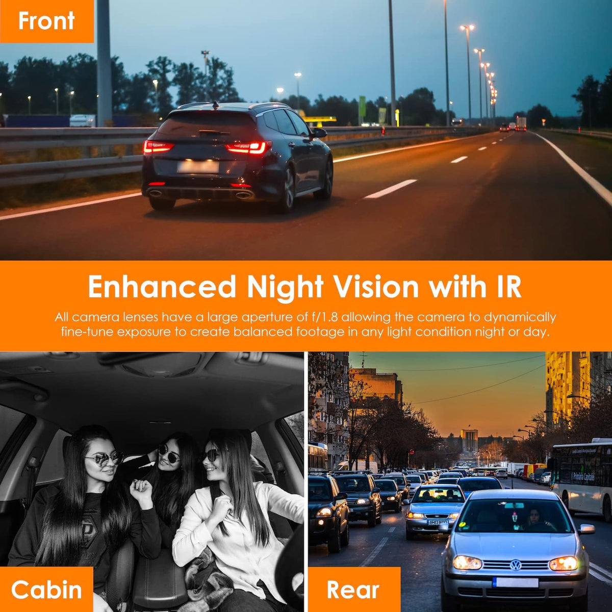 Full HD Dual Camera Dash Cam with Infrared Night Vision L831