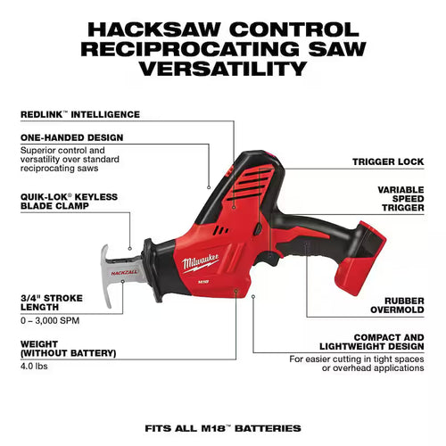 18V Cordless Reciprocating Saw with 2.0 Ah Battery D81197