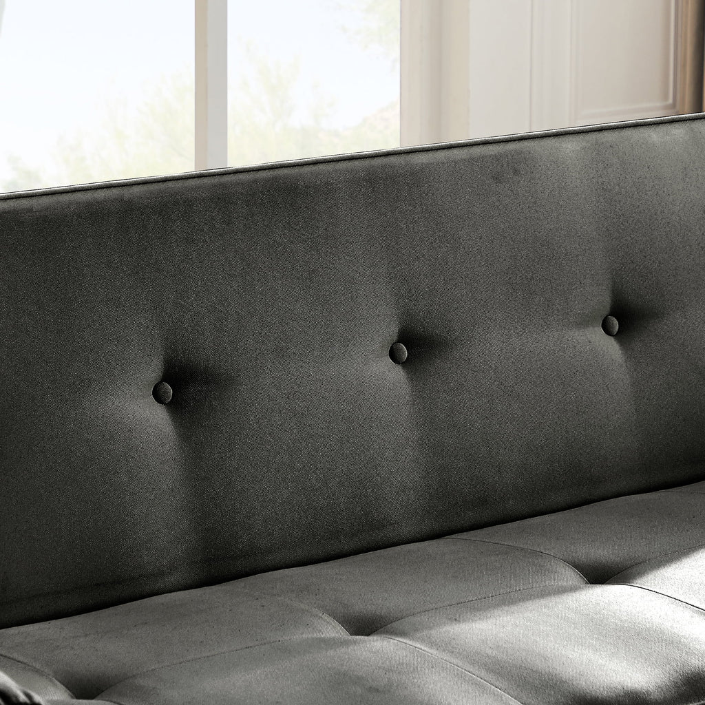 Grey Linen Futon Sofa Bed S9673