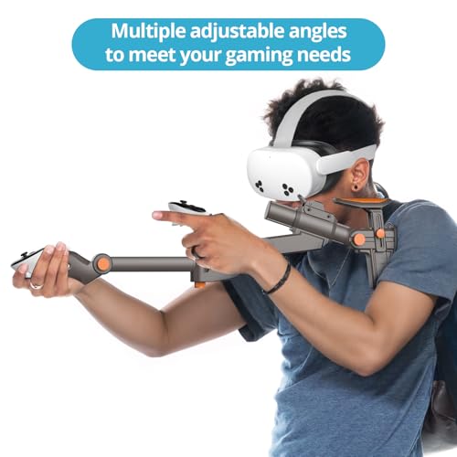 Adjustable Gunstock for Meta Quest 2 Quest 3 Quest 3S Quest Pro with Quick Magnetic Attachment Cheek Pad (Gunmetal Gray) L406