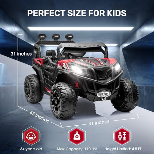 24V 4X4 Ride on Car Truck with Remote Control, 4WD/2WD Switchable Kids UTV, Blue C31702