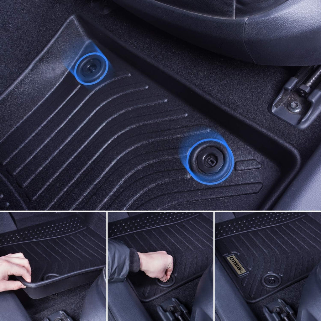 Black Floor Mats Liners Front Rear Custom Fit B679836