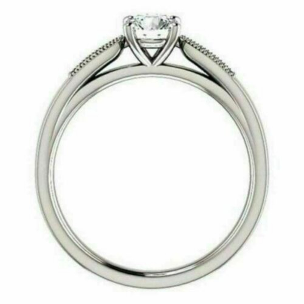 14K White Gold Round Solitaire Ring E22822