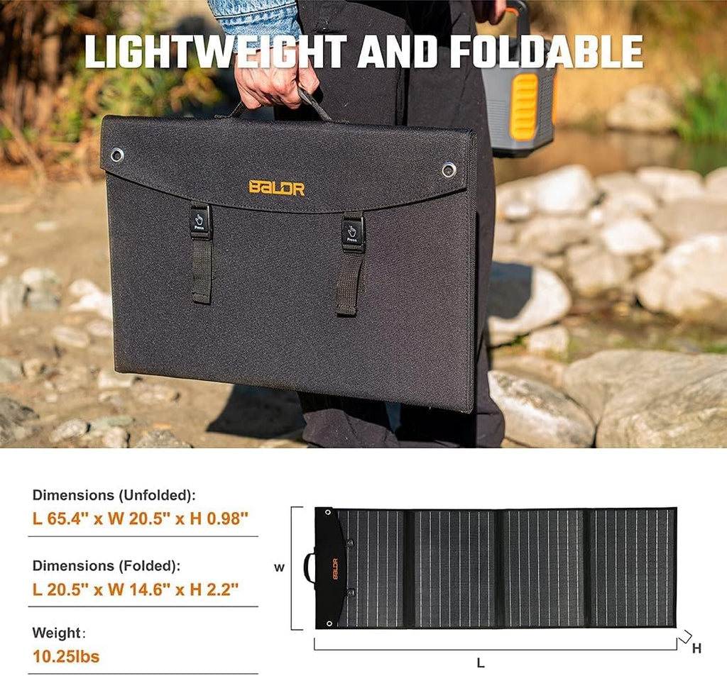 120W Foldable Solar Panel with 2 USB Ports & 18V DC Output P936879