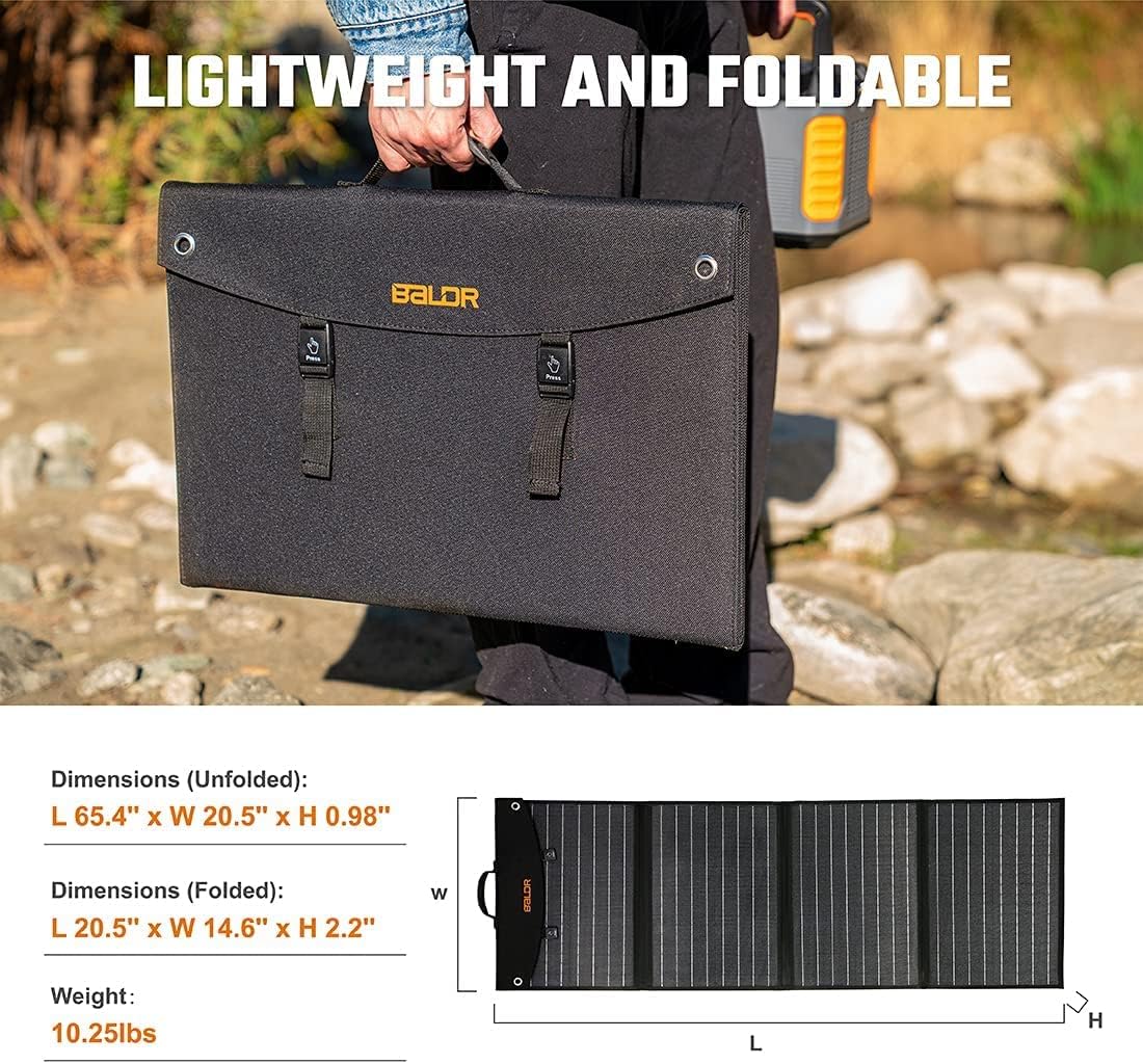 120W Foldable Solar Panel with 2 USB Ports & 18V DC Output P936879