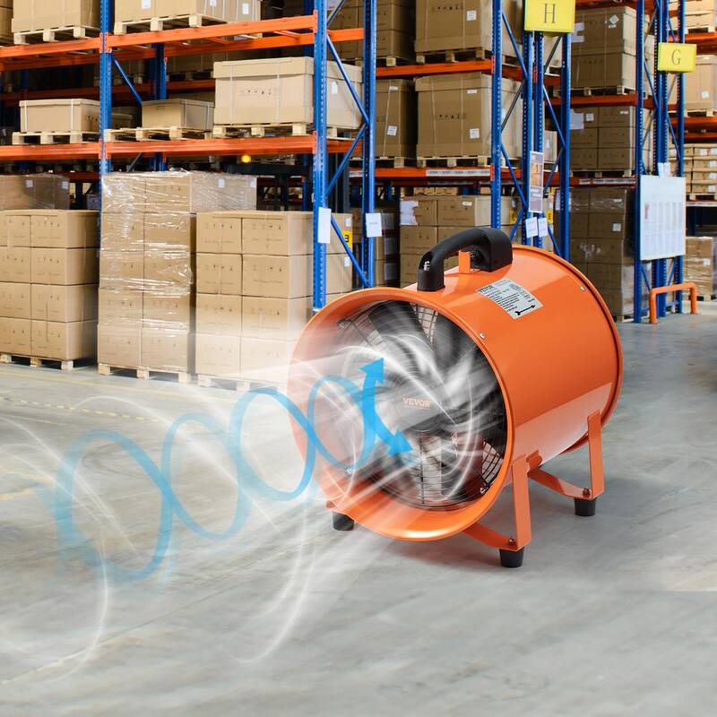 Portable 8 in. Heavy Duty Blower Fan with Duct Hose 195W 1070CFM O55035