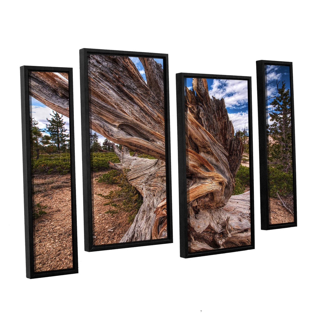 4-Piece Floater Framed Canvas Staggered Set - Blue - 24x36 K588