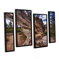 4-Piece Floater Framed Canvas Staggered Set - Blue - 24x36 K588