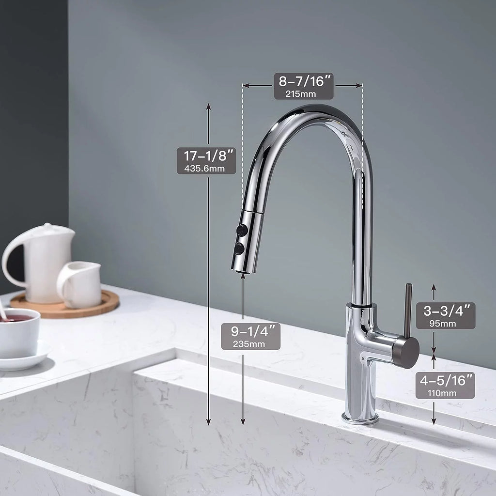 Chrome Pull Down Sprayer Kitchen Faucet I46434