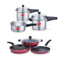 Aluminium Pressure Cooker with Kadai Pan, Fry Pan & Tawa Pan T179980