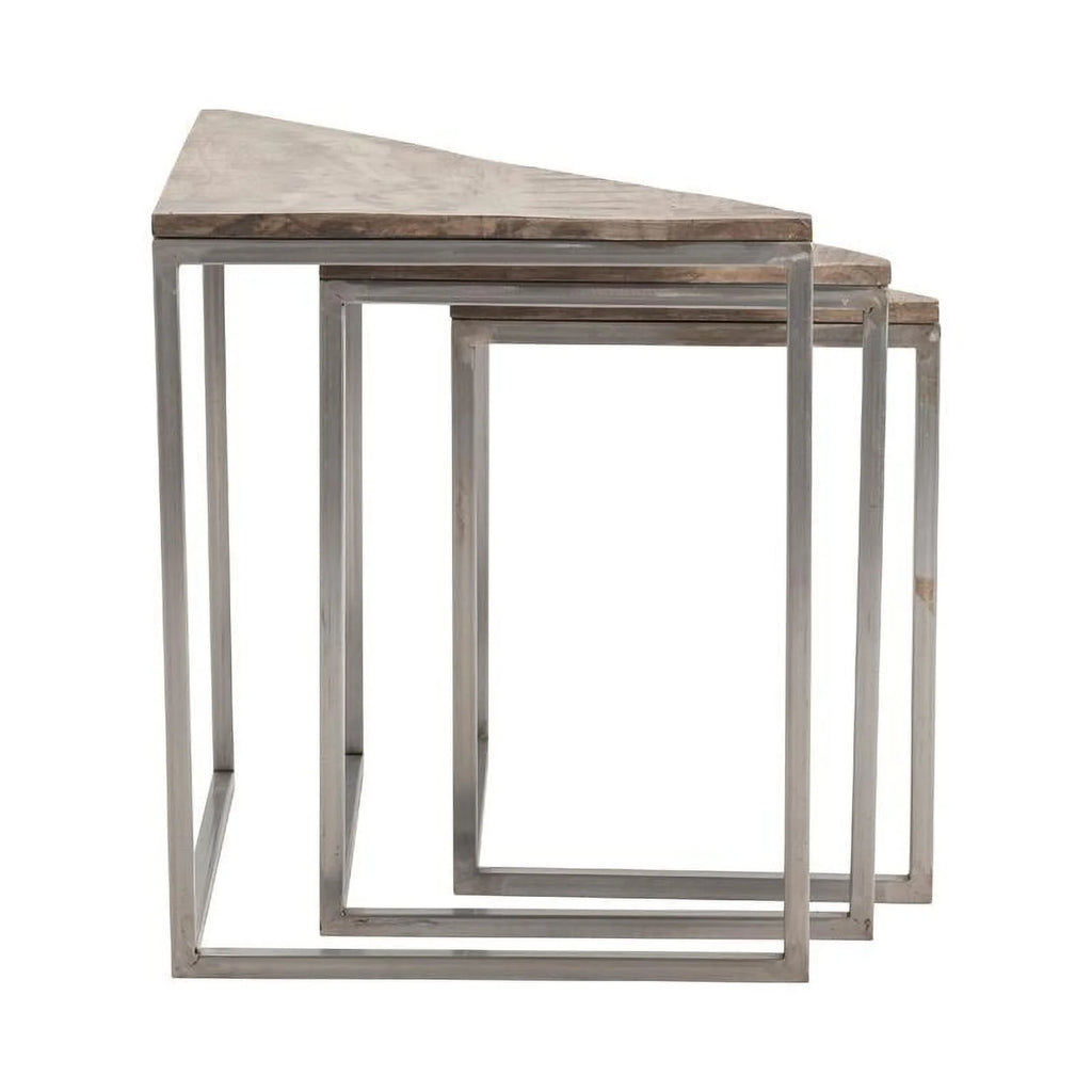 Brown Mango Wood Corner Nested Tables K842
