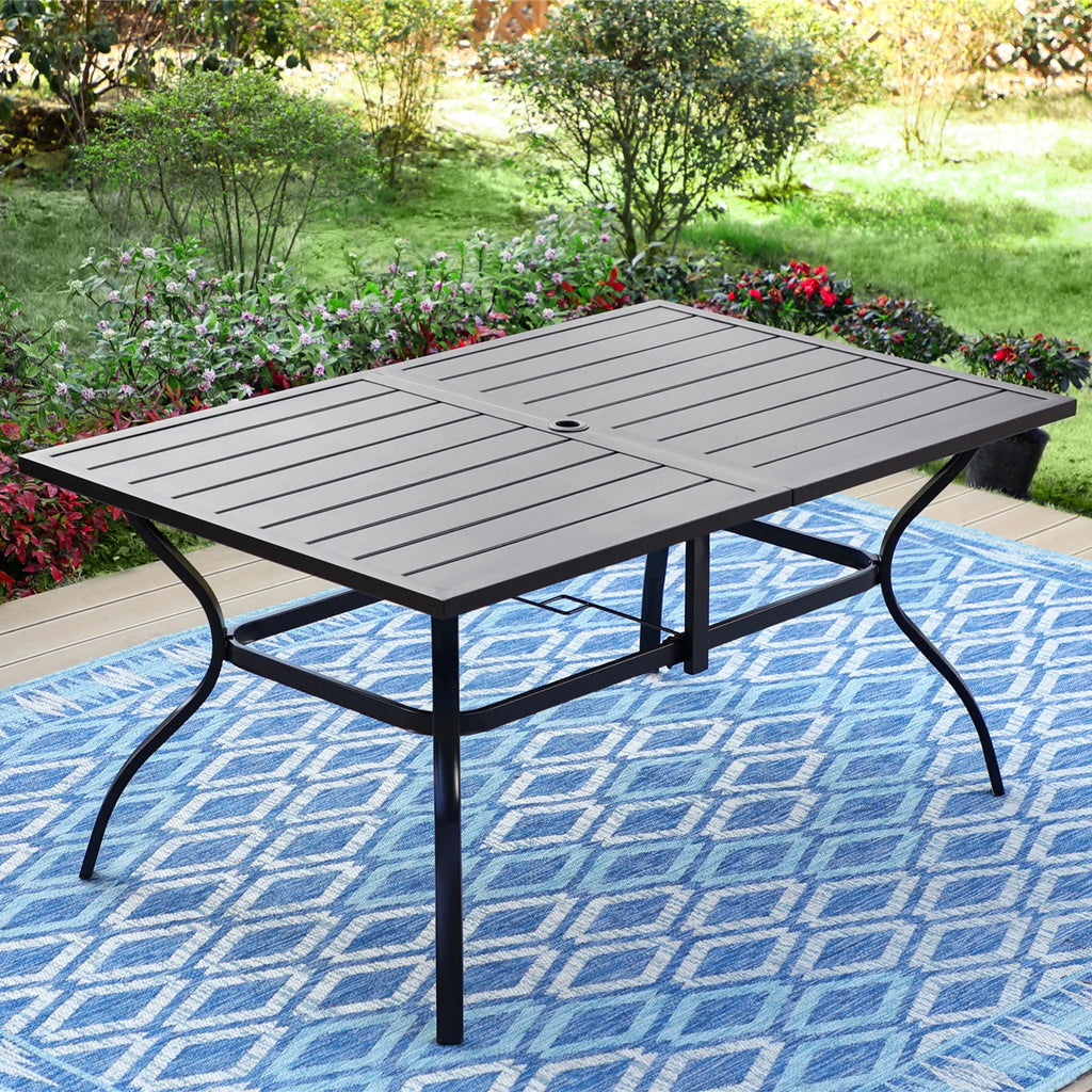 7 Piece Metal Outdoor Patio Dining Set with 6 Swivel Chairs and Dining Table P533