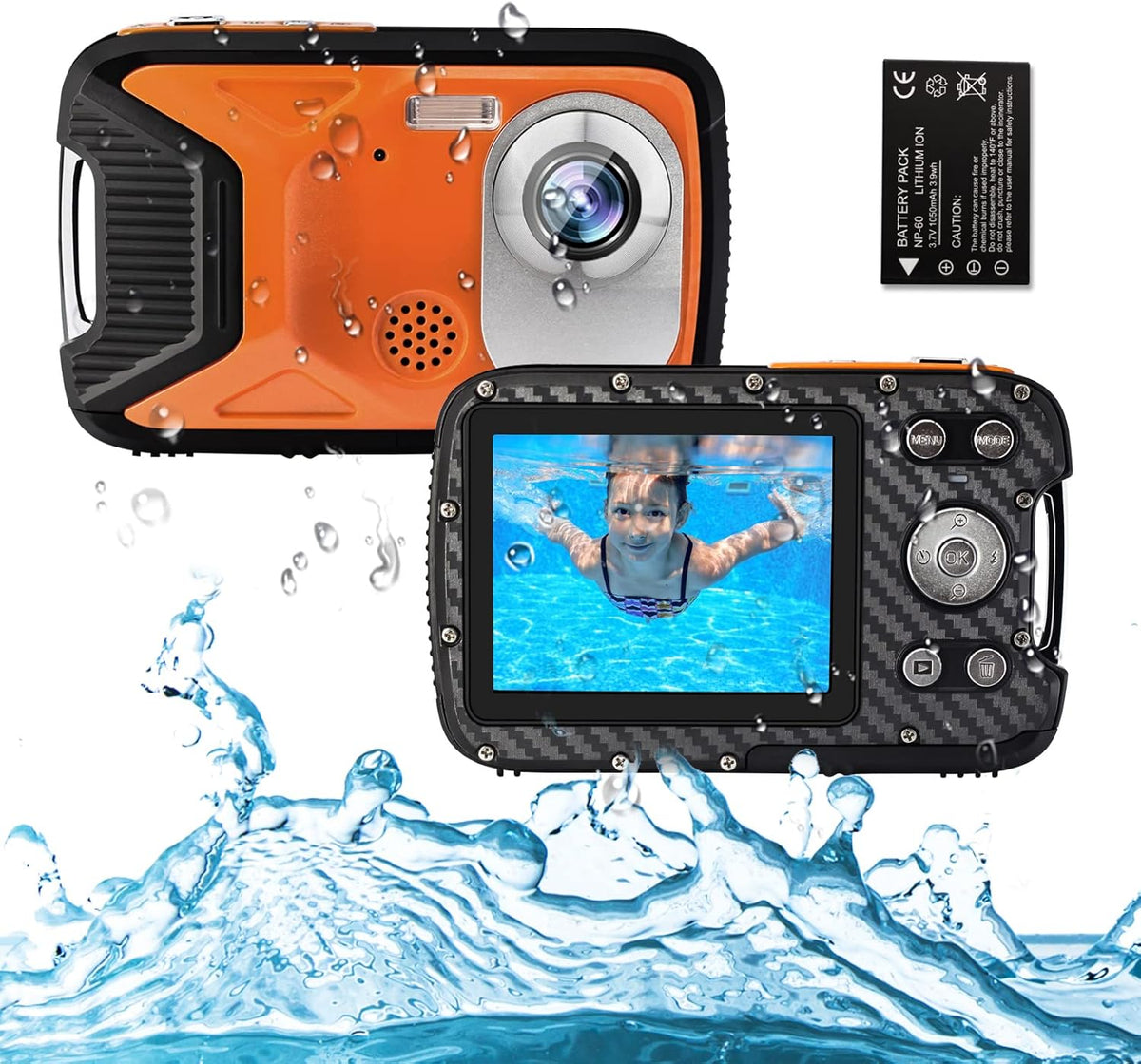 Orange Waterproof Digital Camera with Flash E15866