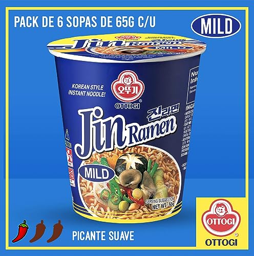 Jin Ramen Mild Instant Cup Noodle 65g 6 Pack N6725