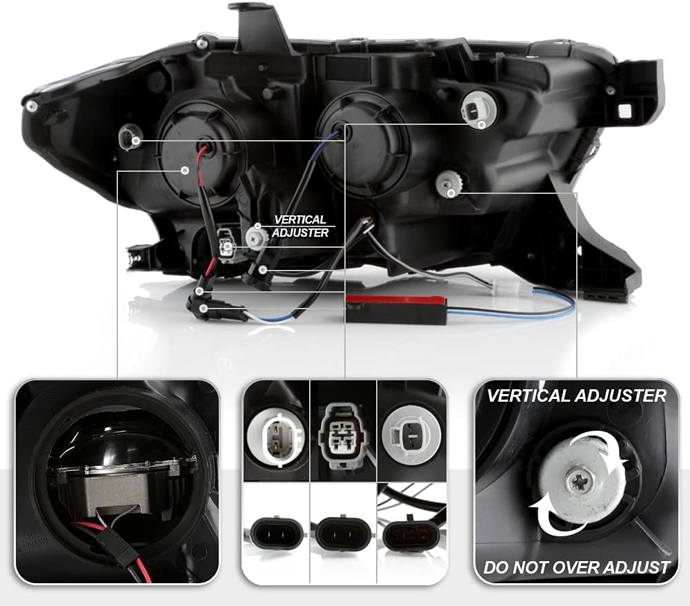 Chrome LED Projector Headlights B2317