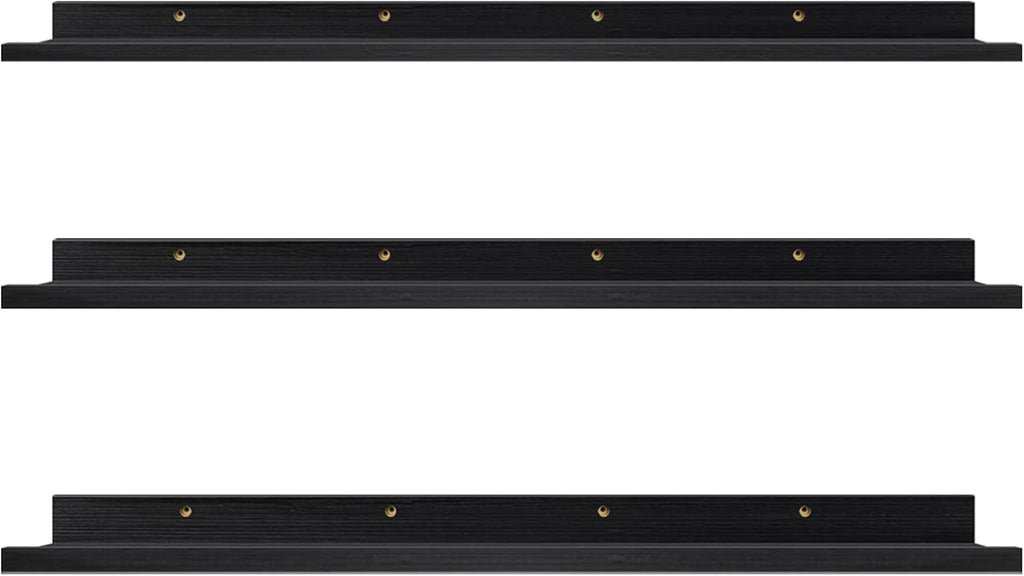 Black Wall Mount Floating Shelf Set of 3 E7471