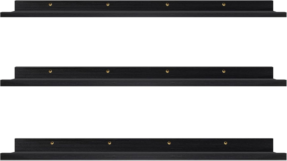 Black Wall Mount Floating Shelf Set of 3 E7471