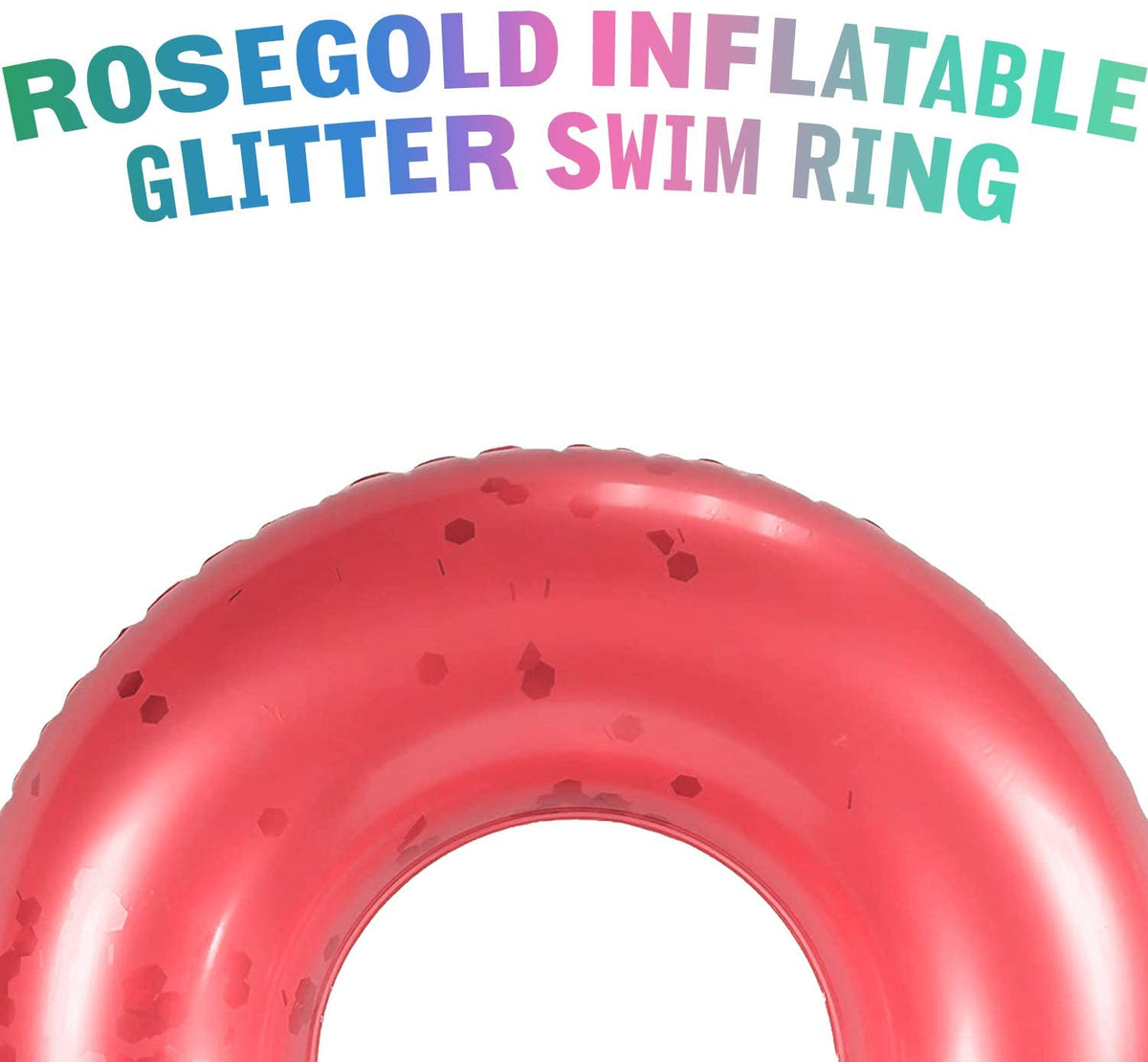 Rose Gold Inflatable Pool Floats Rings, 36 Inch X459389