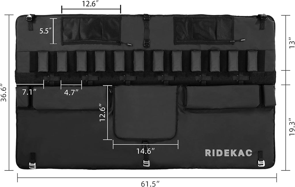 Bike Tailgate Pad with 2 Storage Pockets, 5 Bike Capacity O9535