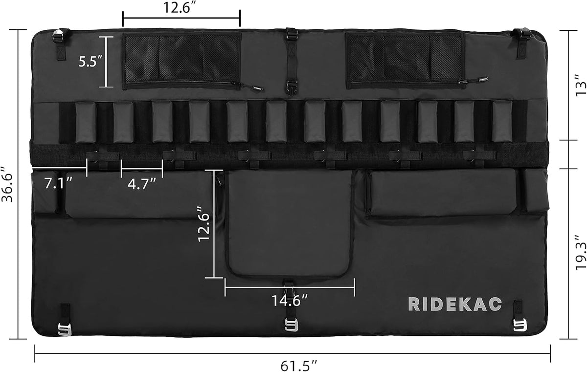 Bike Tailgate Pad with 2 Storage Pockets, 5 Bike Capacity O9535