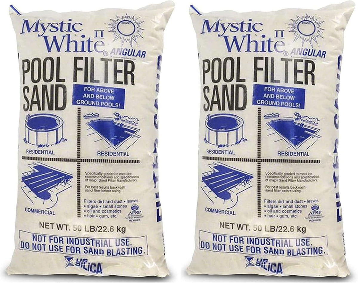 50 Pound White Swimming Pool Filter Sand Refill (2 Pack) R831