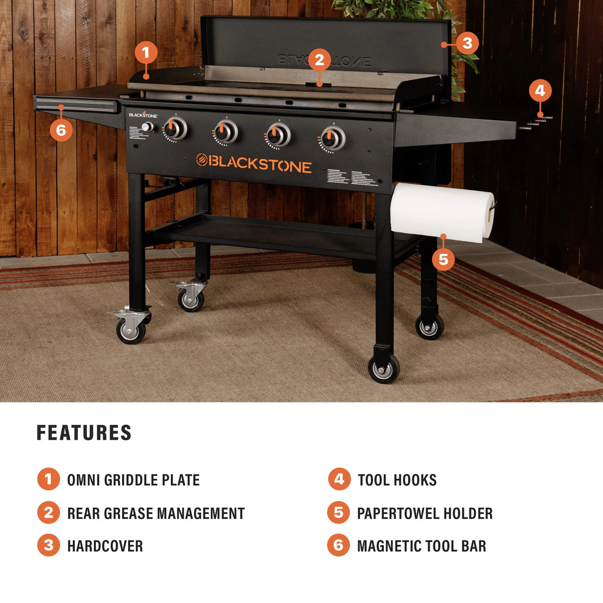 4-Burner Propane Griddle Cooking Station with Hard Cover X250210