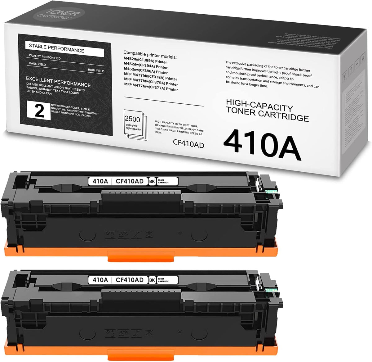 2 Black Toner Cartridge for HP Printer C629
