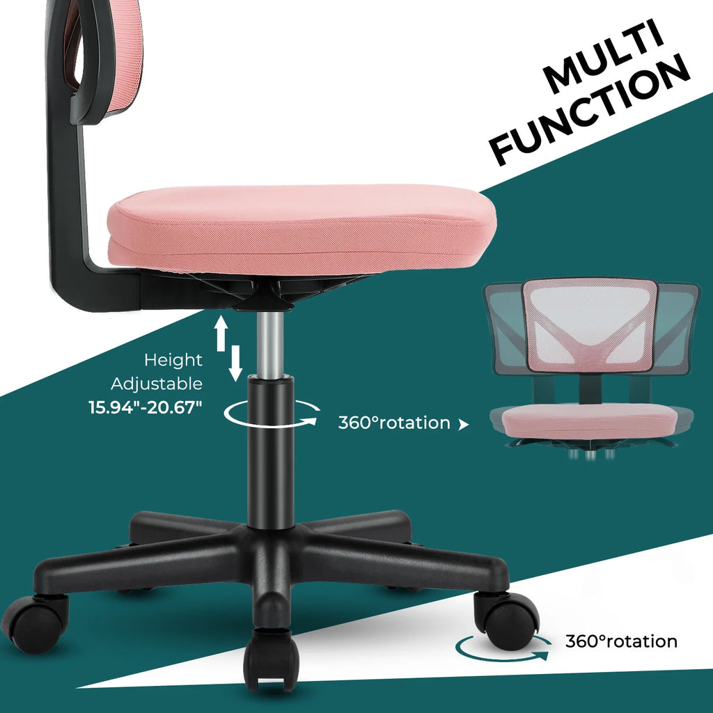Armless Desk Chair with Lumbar Support W543