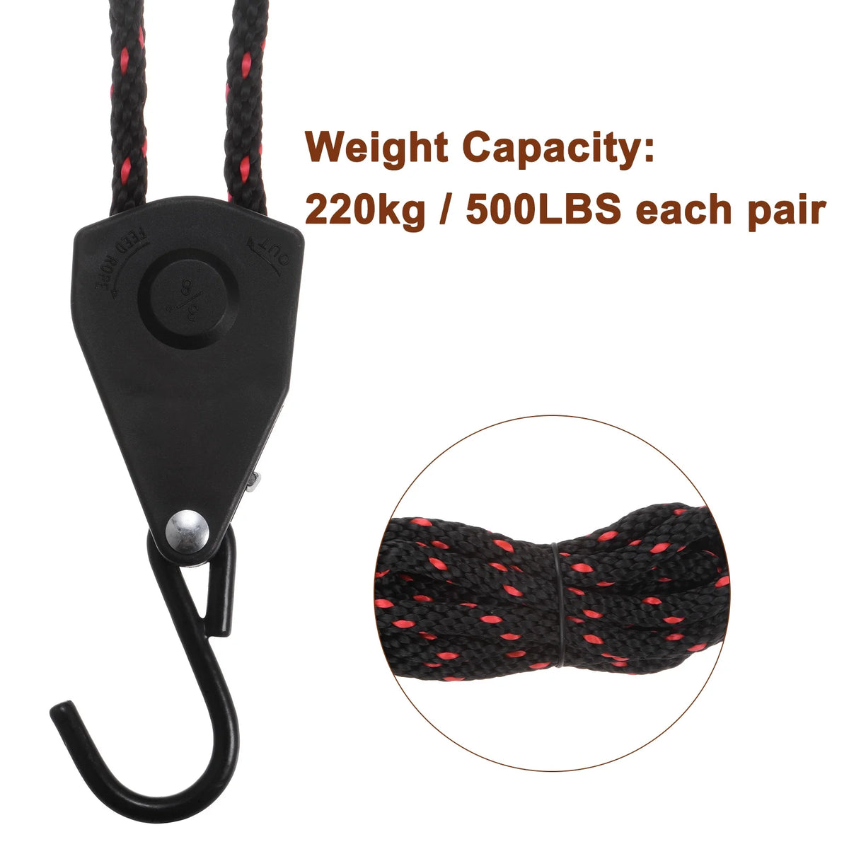 3/8" (10mm) Tie Down Ratchet Rope Hanger Metal Gear 9.8ft (3meter) Strap J969