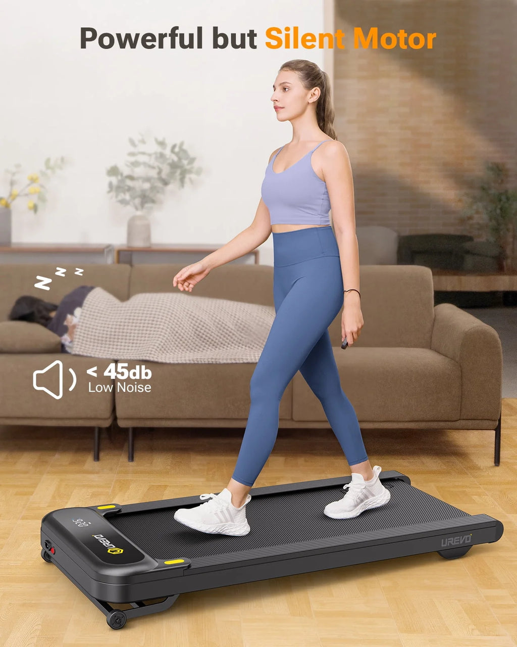 2 in 1 Under Desk Treadmill with Remote Control Q711