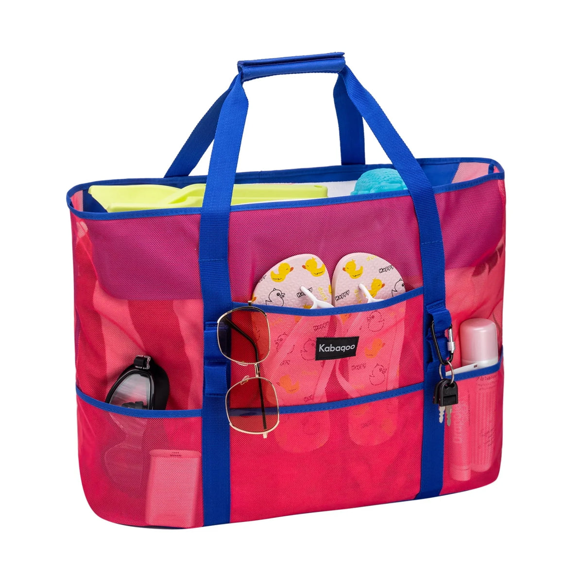 Orange Mesh Tote Bag with Zip and Pocket B1513