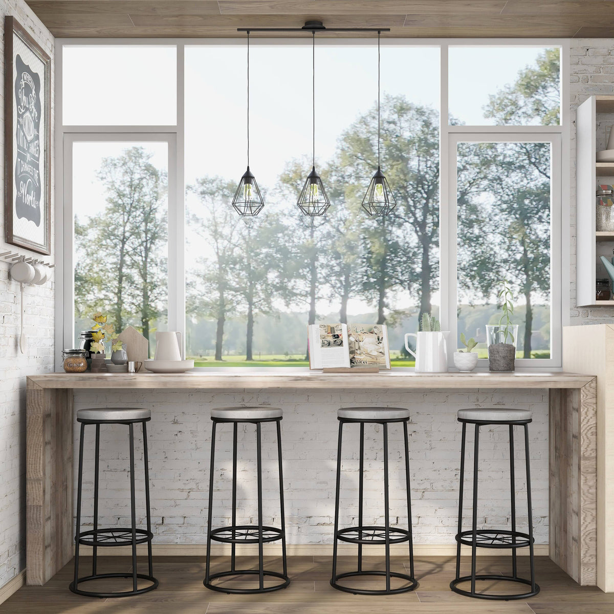 Rustic Metal Barstools Set of 2 A767