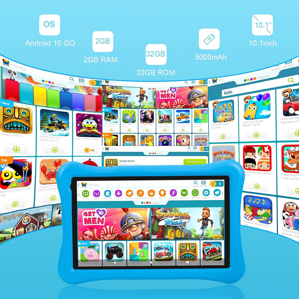 10.1 inch Kids Tablets Android 10 Go 2GB+32GB Blue L4707