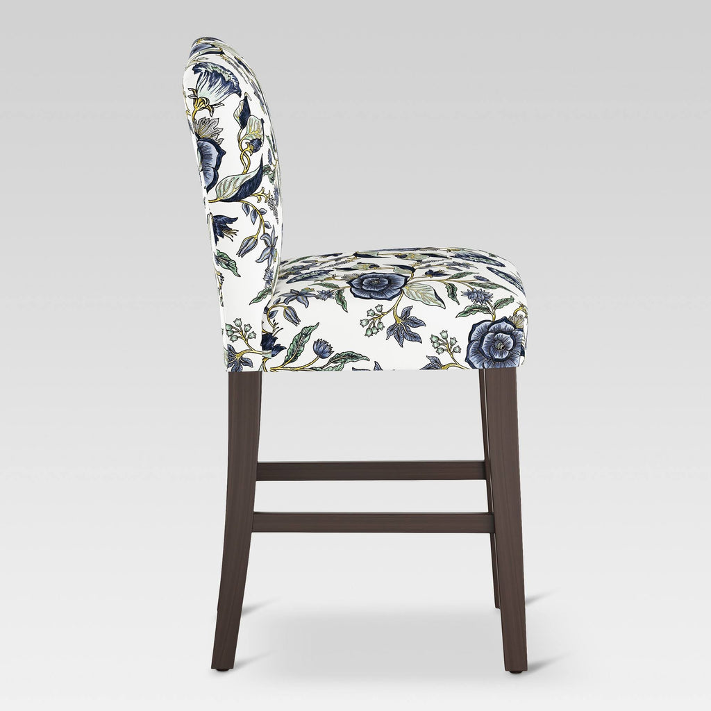 Blue Shaded Floral Counter Height Barstool P396156