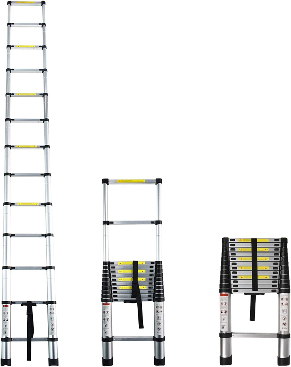 Aluminum Telescopic Extension Ladder, 330 lbs Capacity, 14.5FT G53675