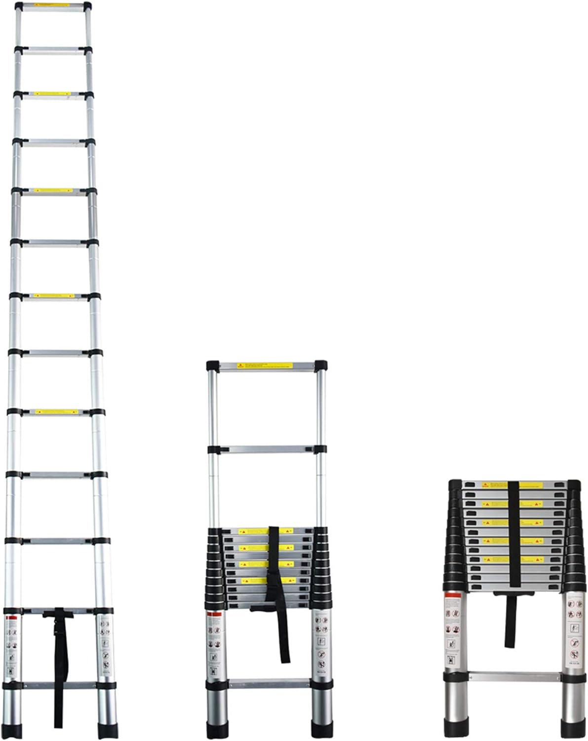Aluminum Telescopic Extension Ladder, 330 lbs Capacity, 14.5FT G53675