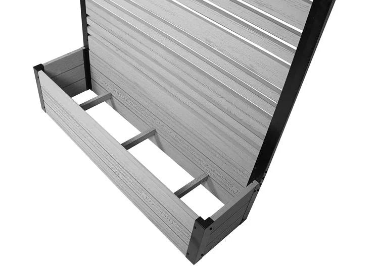 Charcoal Louvered Freestanding Screen with Planter Box S364