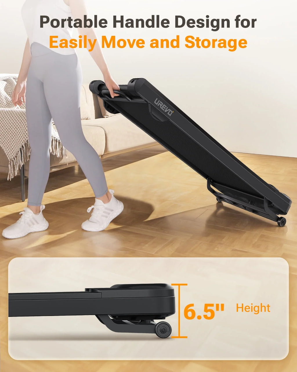 2 in 1 Under Desk Treadmill with Remote Control Q711