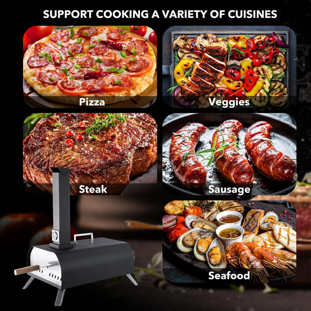 13 Wood Fired Stainless Steel Pizza Oven with Pizza Stone C814