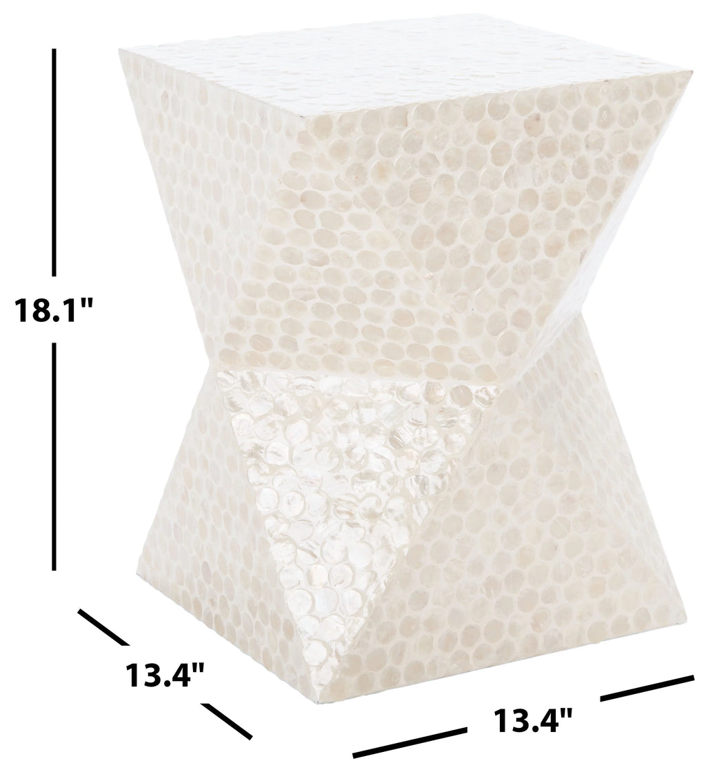 White Square Accent Table J9378