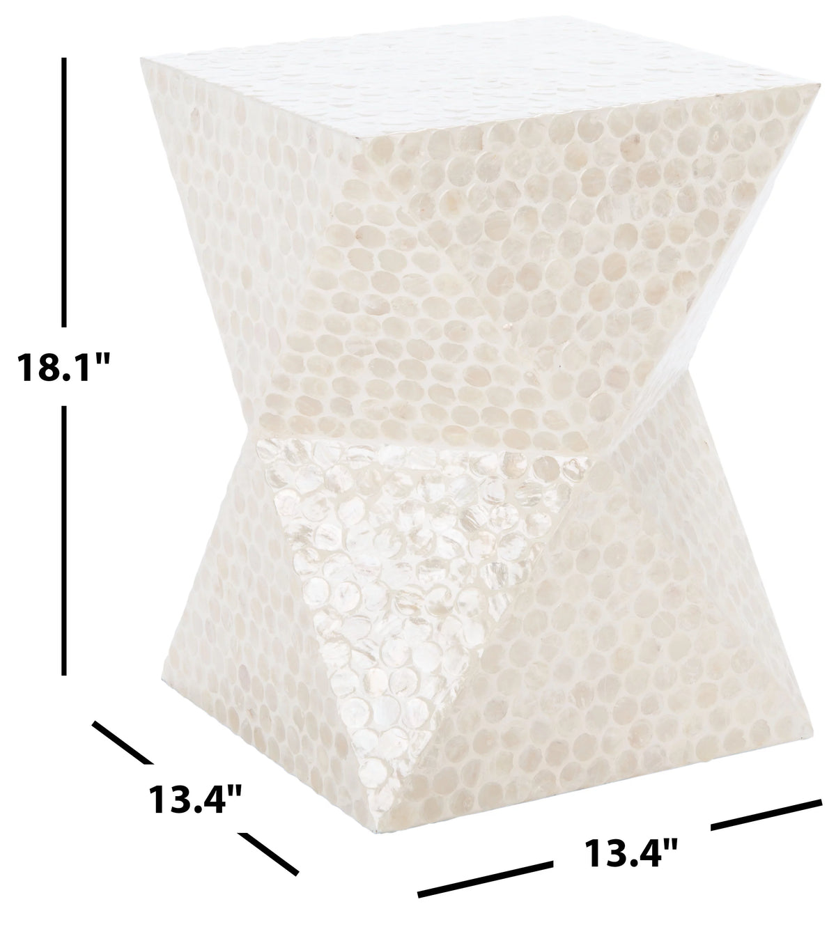 White Square Accent Table J9378