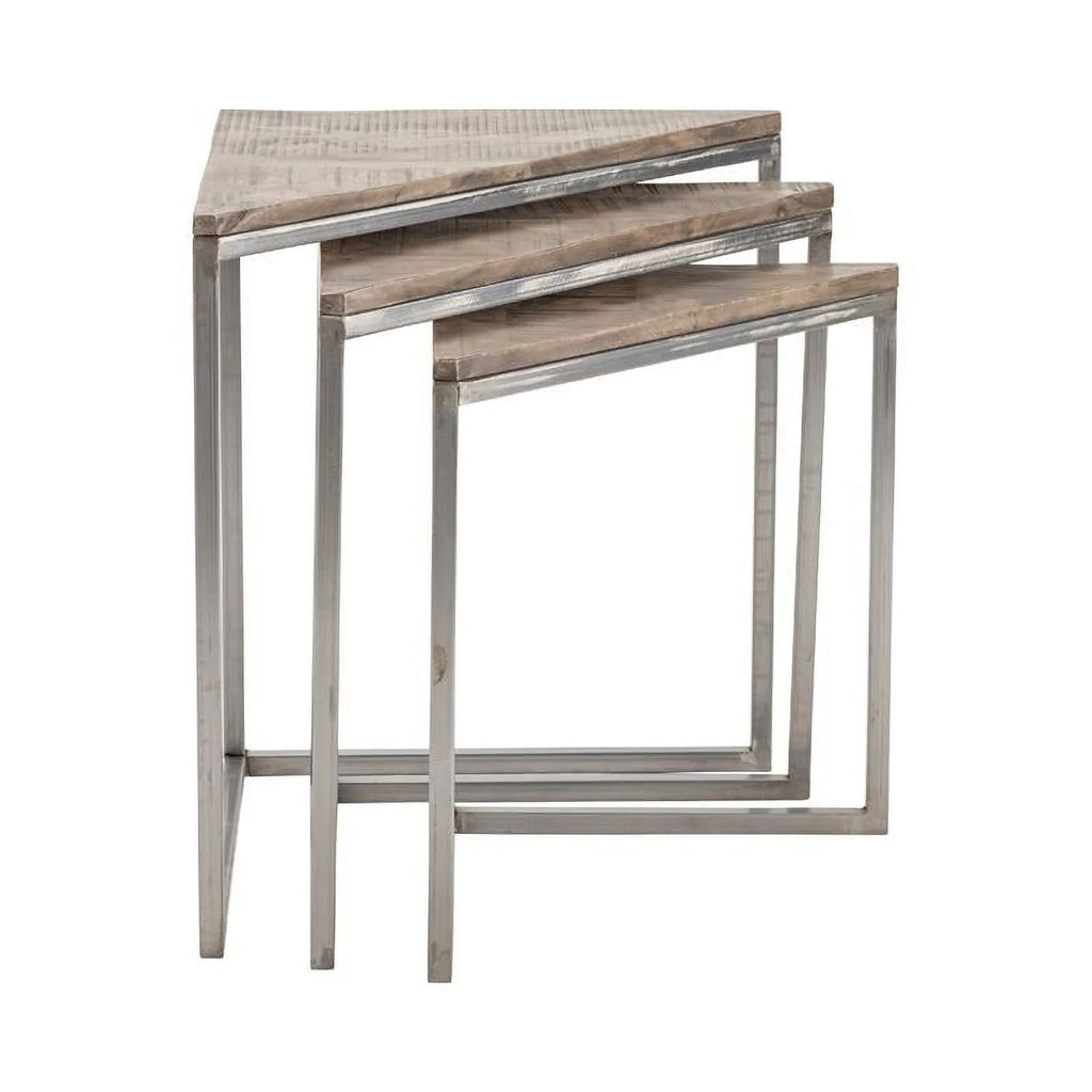 Brown Mango Wood Corner Nested Tables K842