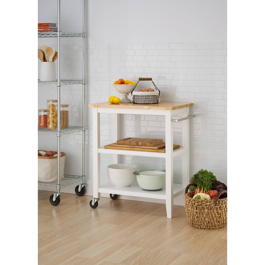 White Wood Kitchen Cart G39540