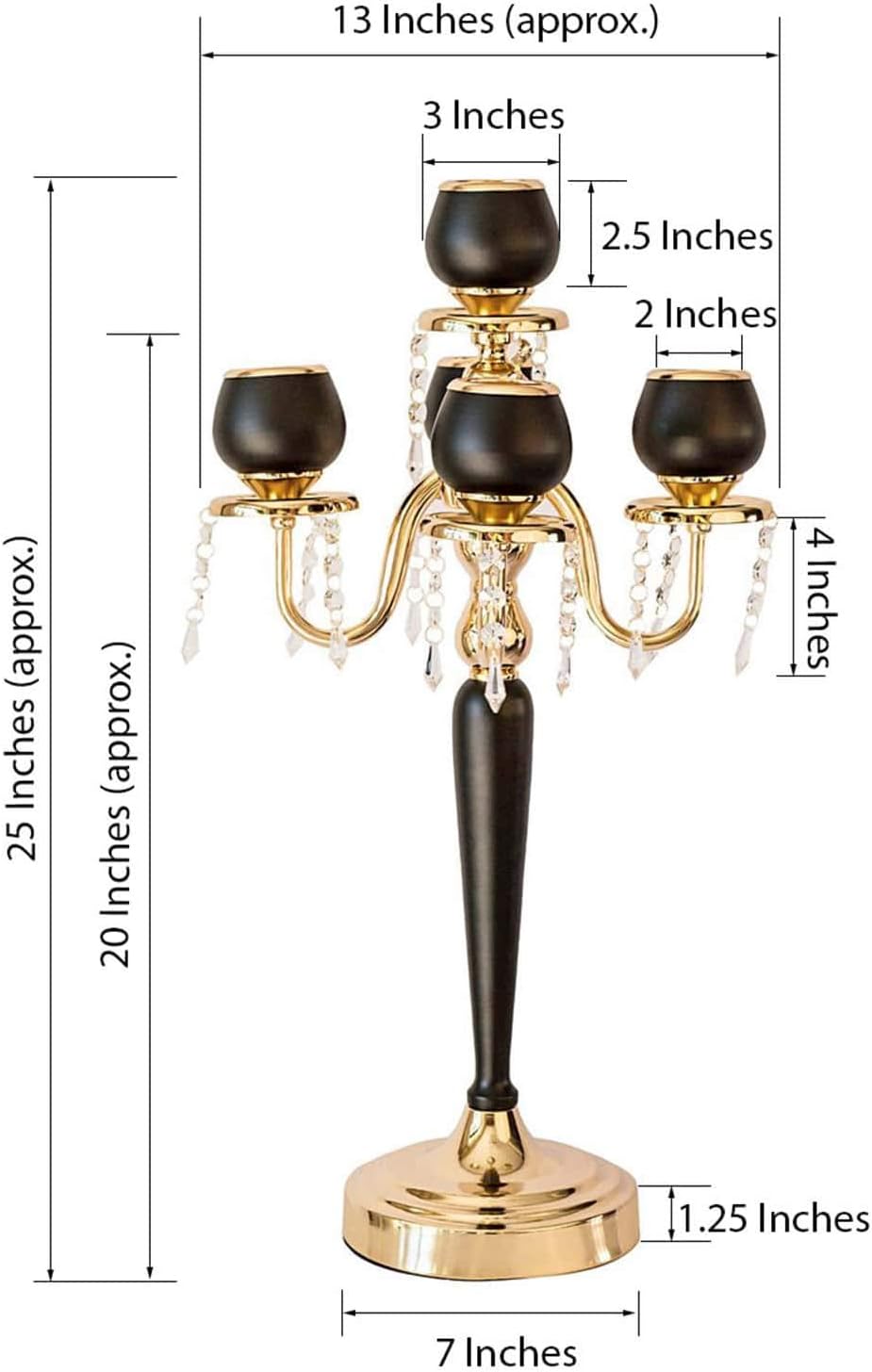 25 Matte Black/Gold Metal Tealight Candle Holder S420158