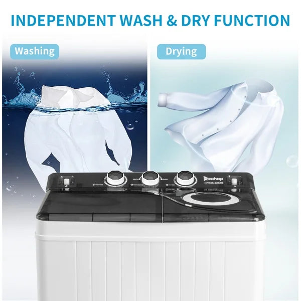 Semi-automatic Twin Tub Washing Machine, White & Black R27103