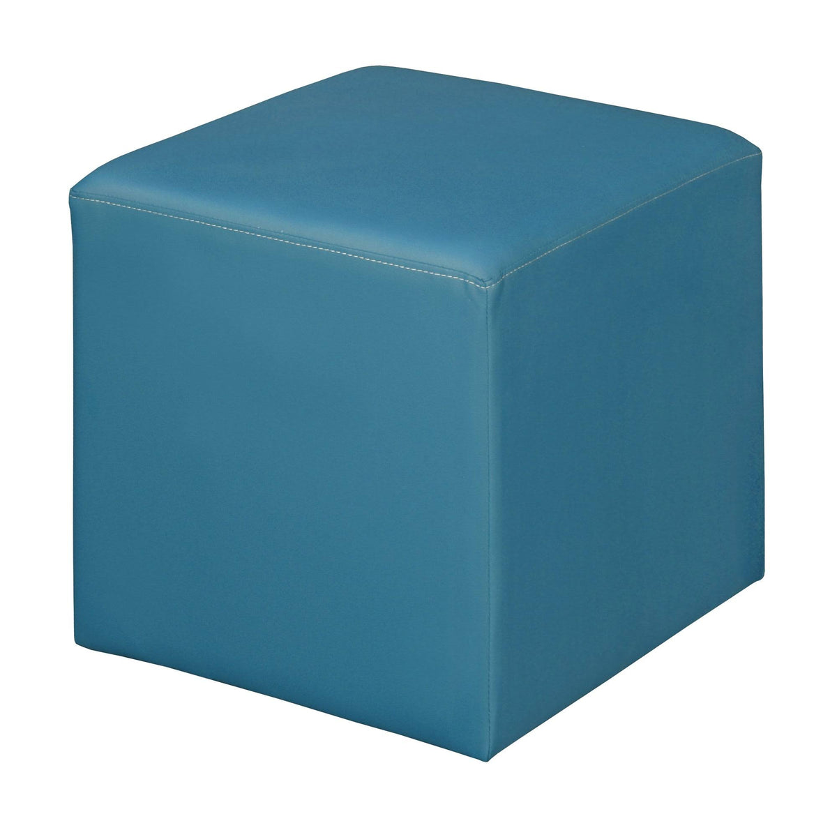 Peacock Teal Faux Leather Ottoman X802785