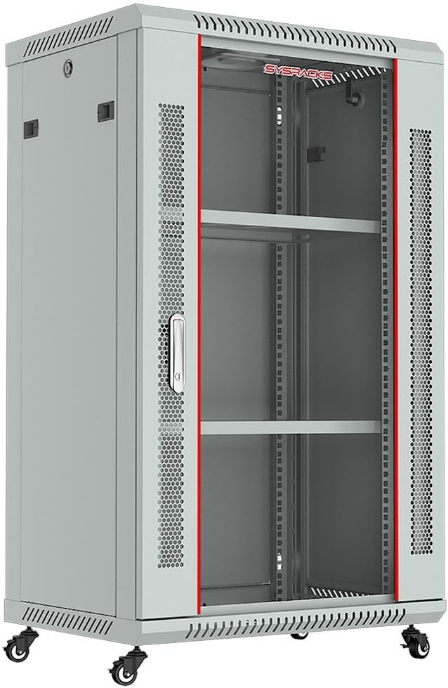 18U Wall Mount Gray IT Network Server Rack Cabinet Enclosure 24 Inch Depth O691